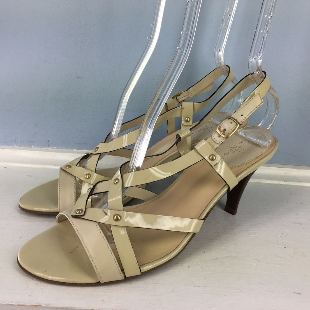 Cole Haan Ivory 9 Leather Strappy sandals heel